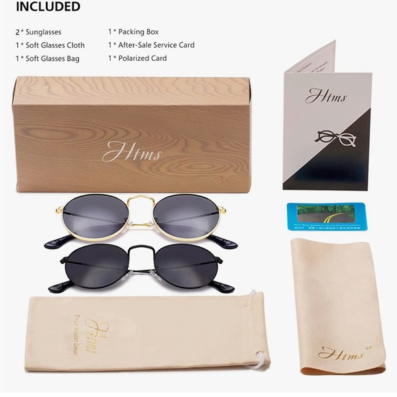 2pack Black Frame Gray Lens 2 dust bags, no case included) - Picture 2 of 2